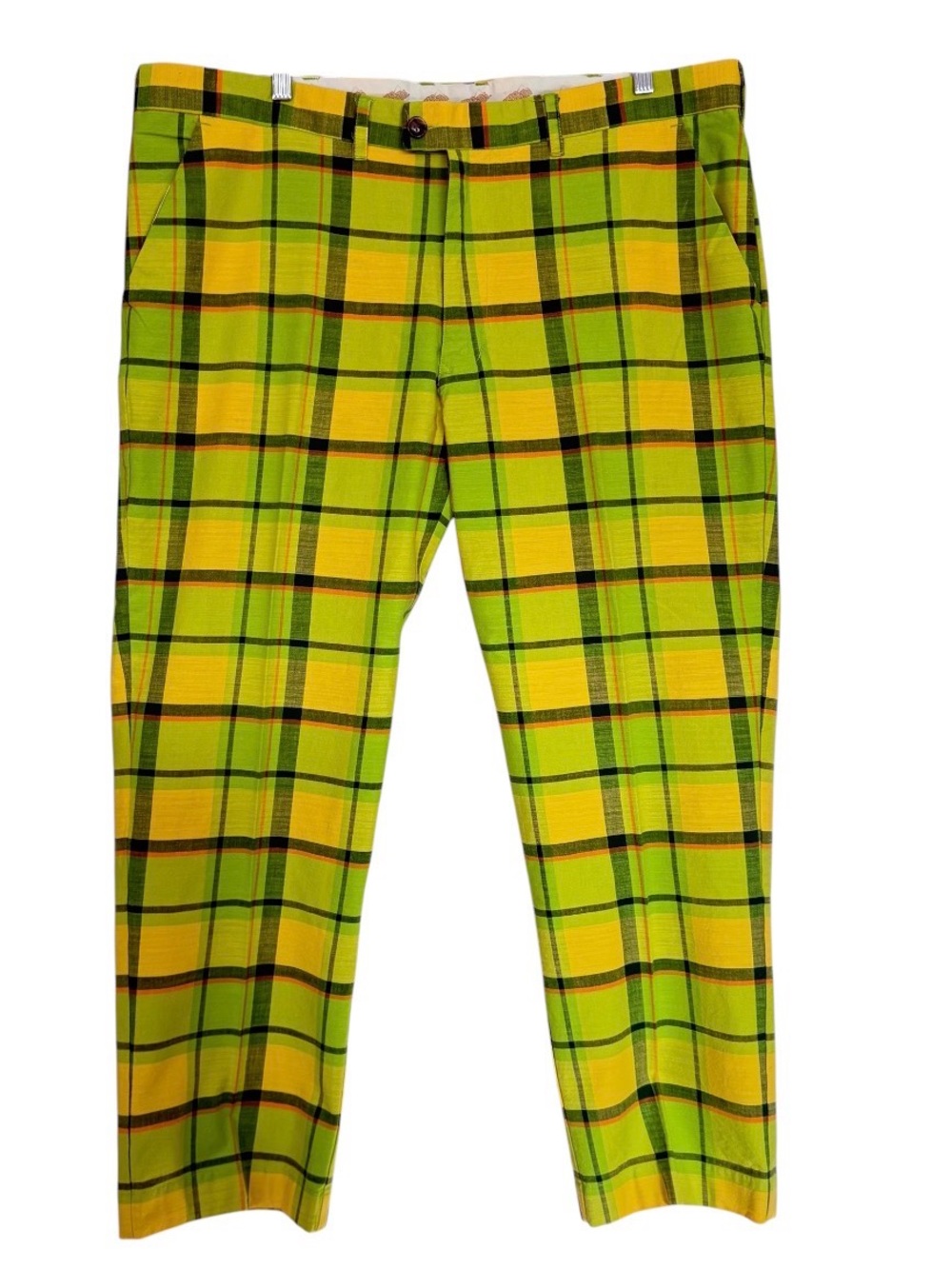 Loud Mouth Fairway Heritage Blue Green Plaid Golf Pants Size 42